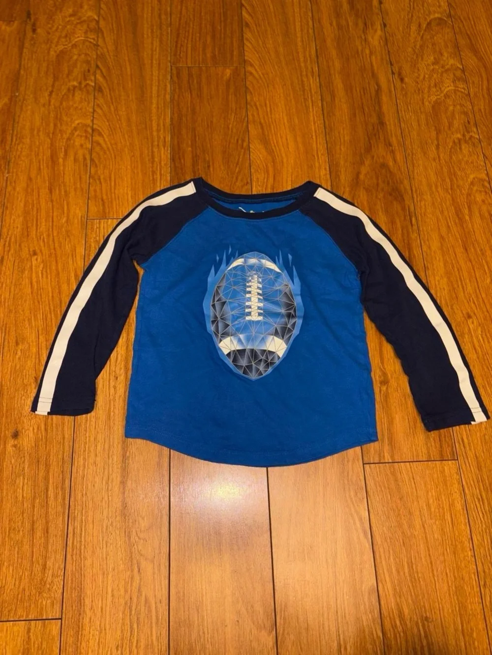 Y2K blue long sleeve shirt with football design